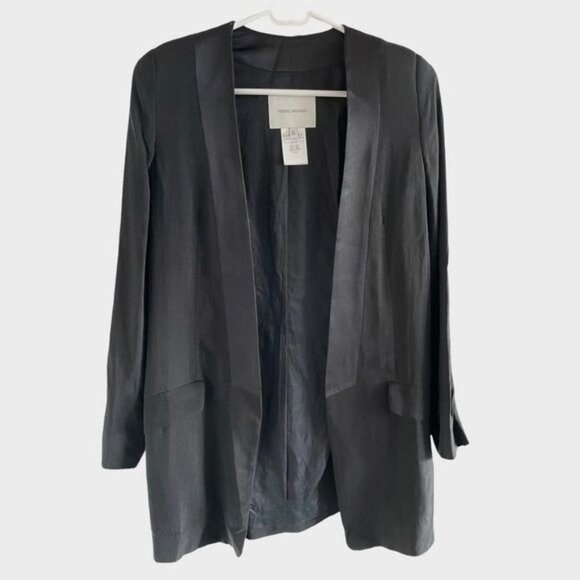 PIERRE BALMAIN Tuxedo Style Lightweight Blazer Jacket In Black Size FR 38 US 6 - Picture 1 of 16